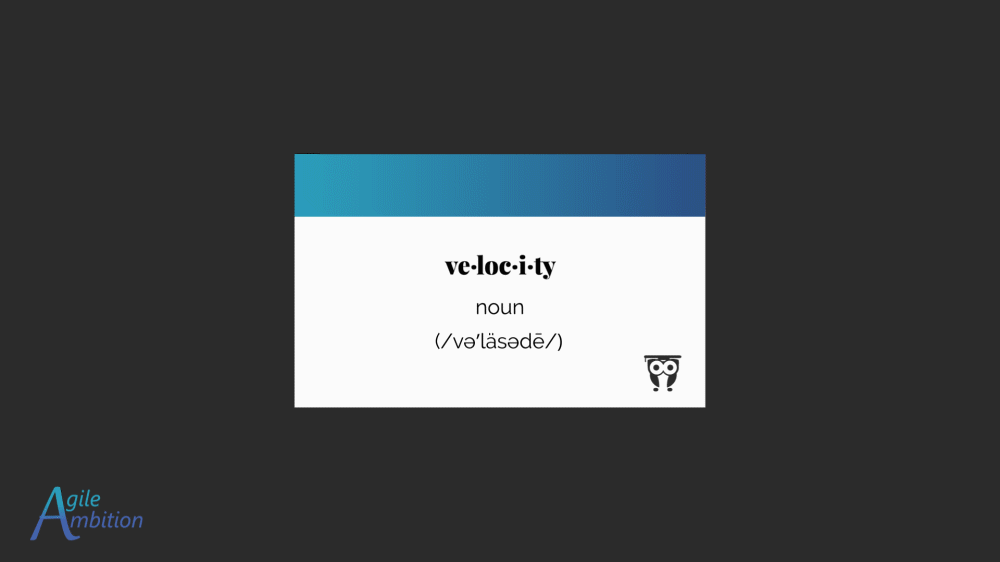 Velocity vocabulary card GIF rotating from work and usage to defintion