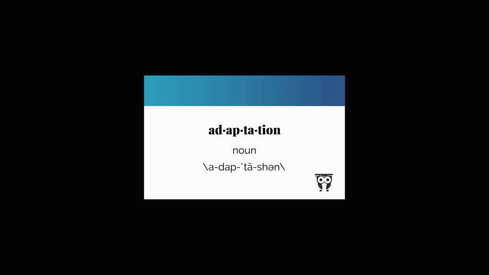 Adaptation vocabulary card