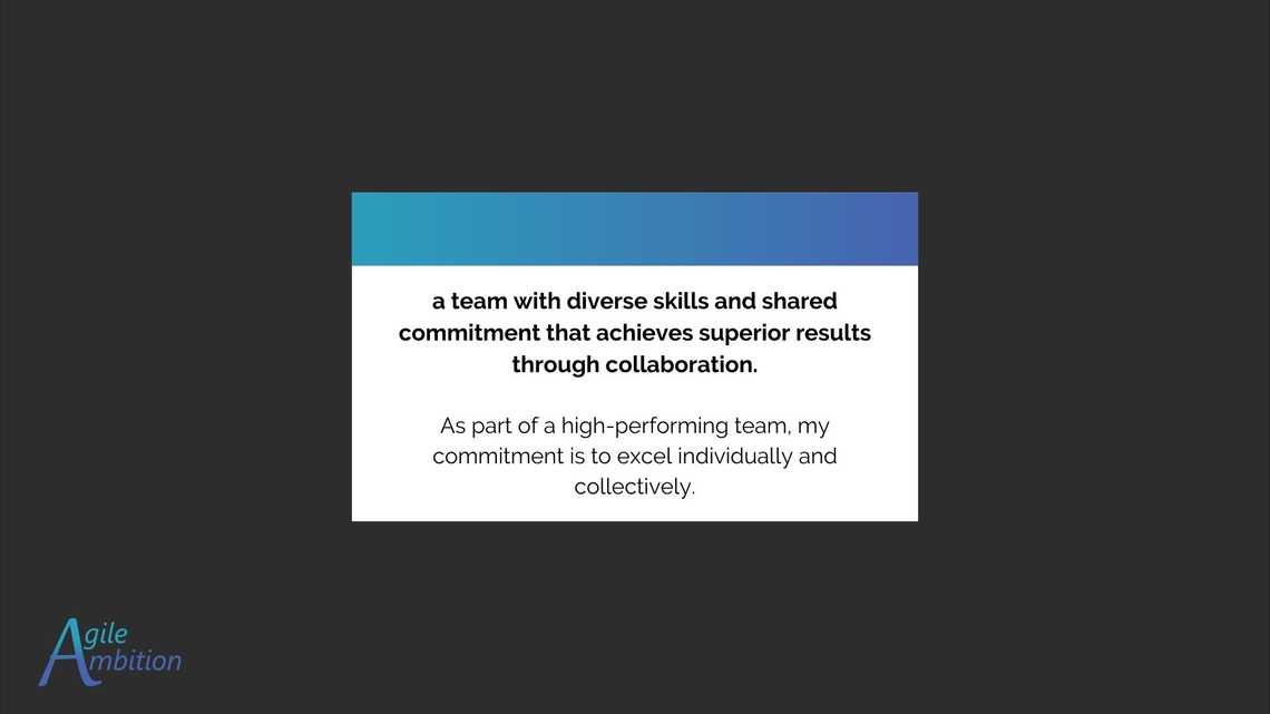 Back of a vocabulary card for the term High-Performing Team