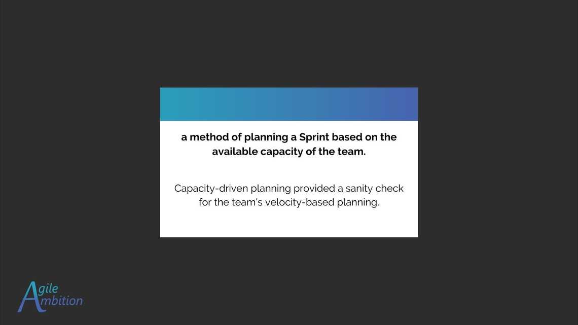 Back of a vocabulary card for the term Capacity-Driven Planning