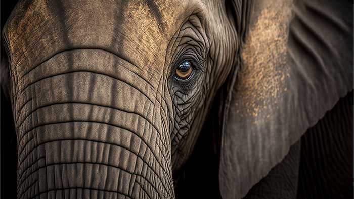 Close up on the eye of an magestic elephant